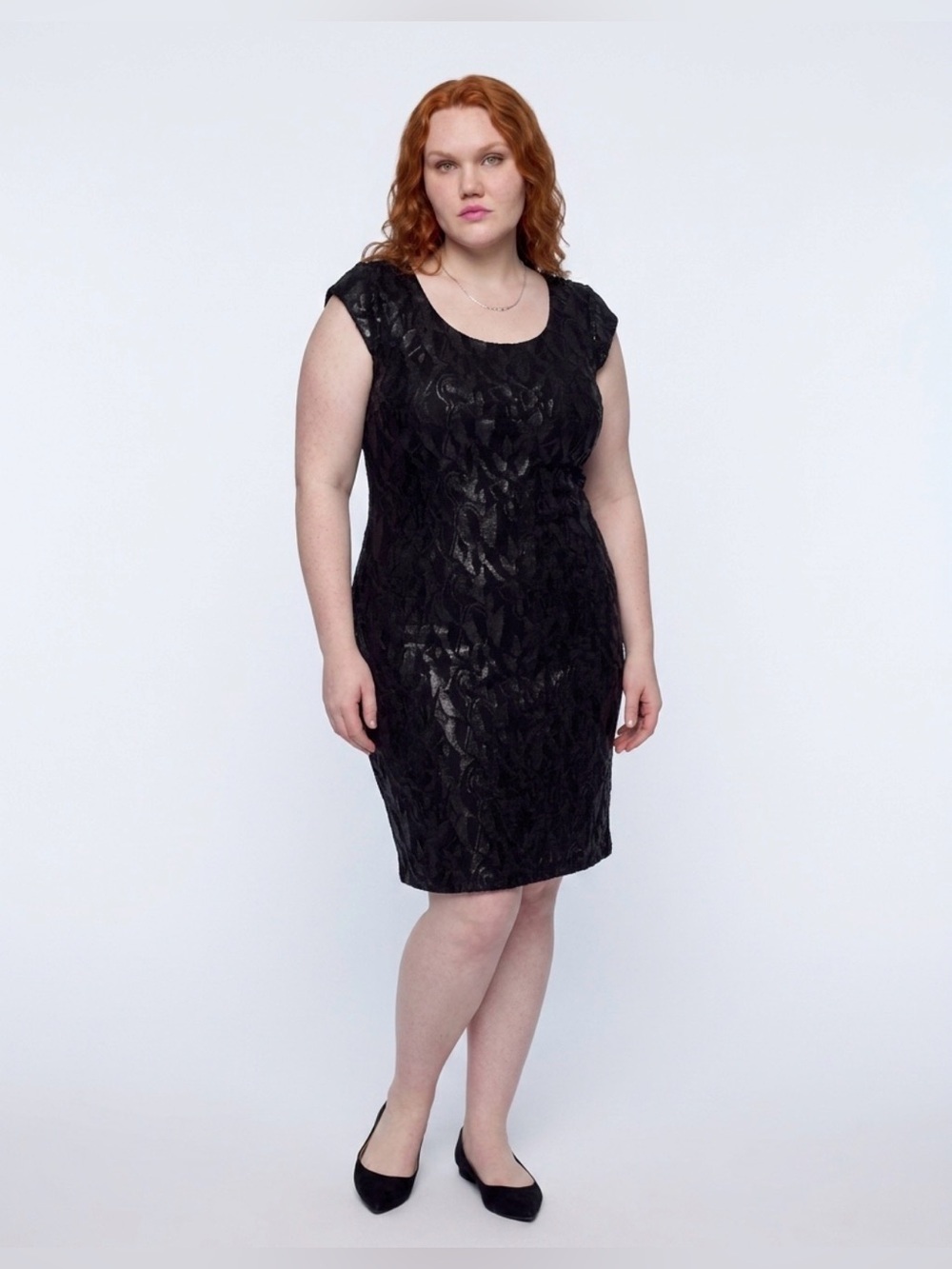 The Limited Black Sequin Dress Back Zip Size 18 Lined Flat Black Not Shimmery